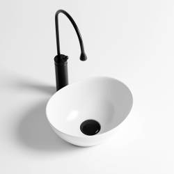UMYWALKA NABLATOWA CERAMICZNA OWALNA LUMO-WH-340 BIAŁA LUMO-WH-340