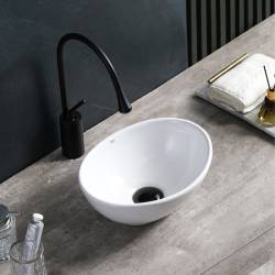 UMYWALKA NABLATOWA CERAMICZNA OWALNA LUMO-WH-340 BIAŁA LUMO-WH-340