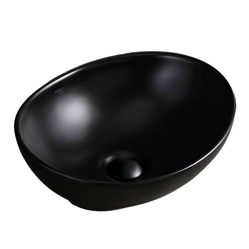 UMYWALKA NABLATOWA CERAMICZNA OWALNA LUMO-MTB-405 CZARNY MAT LUMO-MTB-405