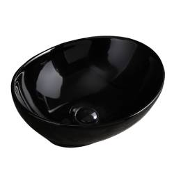 UMYWALKA NABLATOWA CERAMICZNA OWALNA LUMO-BL-405 CZARNY POŁYSK LUMO-BL-405