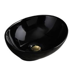 UMYWALKA NABLATOWA CERAMICZNA OWALNA LUMO-BL-405 CZARNY POŁYSK LUMO-BL-405