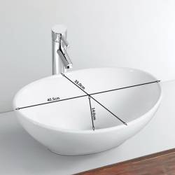 UMYWALKA NABLATOWA CERAMICZNA OWALNA LUMO-BL-405 CZARNY POŁYSK LUMO-BL-405