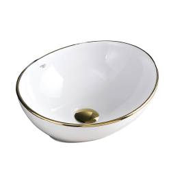 UMYWALKA NABLATOWA CERAMICZNA OWALNA LUMO-WH-GL-405 BIAŁA LUMO-WH-GL-405