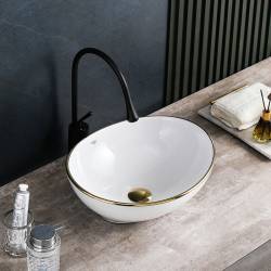 UMYWALKA NABLATOWA CERAMICZNA OWALNA LUMO-WH-GL-405 BIAŁA LUMO-WH-GL-405