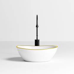 UMYWALKA NABLATOWA CERAMICZNA OWALNA LUMO-WH-GL-405 BIAŁA LUMO-WH-GL-405