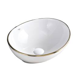 UMYWALKA NABLATOWA CERAMICZNA OWALNA LUMO-WH-GL-405 BIAŁA LUMO-WH-GL-405