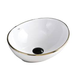 UMYWALKA NABLATOWA CERAMICZNA OWALNA LUMO-WH-GL-405 BIAŁA LUMO-WH-GL-405