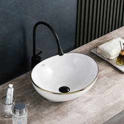 UMYWALKA NABLATOWA CERAMICZNA OWALNA LUMO-WH-GL-405 BIAŁA LUMO-WH-GL-405