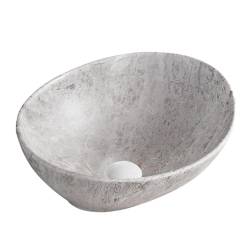UMYWALKA NABLATOWA CERAMICZNA MARMUROWA OWALNA LUMO-MAR2-405