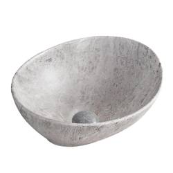 UMYWALKA NABLATOWA CERAMICZNA MARMUROWA OWALNA LUMO-MAR2-405