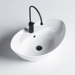 UMYWALKA NABLATOWA CERAMICZNA OWALNA TERA-WH-585 BIAŁY TERA-WH-585