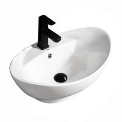 UMYWALKA NABLATOWA CERAMICZNA OWALNA TERA-WH-585 BIAŁY TERA-WH-585