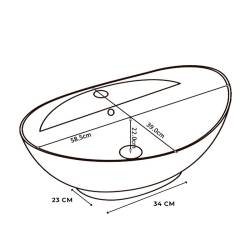 UMYWALKA NABLATOWA CERAMICZNA OWALNA TERA-WH-585 BIAŁY TERA-WH-585