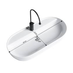 UMYWALKA NABLATOWA CERAMICZNA OWALNA EMI-WH-810 BIAŁY EMI-WH-810