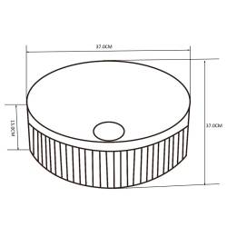 UMYWALKA NABLATOWA CERAMICZNA OKRĄGŁA LAVA-WH-RF-370 BIAŁA RYFLOWANA LAVA-WH-RF-370