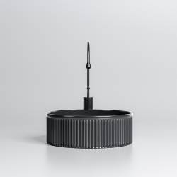 UMYWALKA NABLATOWA CERAMICZNA OKRĄGŁA LAVA-BL-RF-370 CZARNA RYFLOWANA LAVA-BL-RF-370