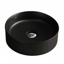 UMYWALKA NABLATOWA CERAMICZNA OKRĄGŁA LAVA-MTB-RF-370 CZARNY MAT RYFLOWANA LAVA-MTB-RF-370