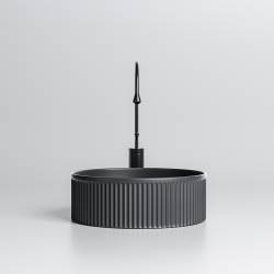 UMYWALKA NABLATOWA CERAMICZNA OKRĄGŁA LAVA-MTB-RF-370 CZARNY MAT RYFLOWANA LAVA-MTB-RF-370