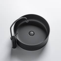 UMYWALKA NABLATOWA CERAMICZNA OKRĄGŁA LAVA-MTB-RF-370 CZARNY MAT RYFLOWANA LAVA-MTB-RF-370
