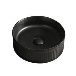 UMYWALKA NABLATOWA CERAMICZNA OKRĄGŁA LAVA-MTB-RF-370 CZARNY MAT RYFLOWANA LAVA-MTB-RF-370