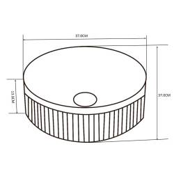 UMYWALKA NABLATOWA CERAMICZNA OKRĄGŁA LAVA-MTB-RF-370 CZARNY MAT RYFLOWANA LAVA-MTB-RF-370