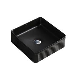UMYWALKA NABLATOWA CERAMICZNA KWADRATOWA RYFLOWANA AURA-MTB-375 CZARNY MAT AURA-MTB-375