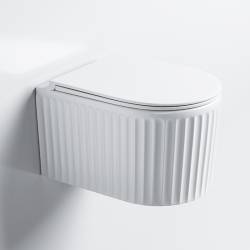 MISKA WC WISZĄCA RIMLESS LUMA-WH-RIM-03 BIAŁA DESKA WOLNOOPADAJĄCA DUROPLAST LUMA-WH-RIM-03