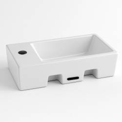 UMYWALKA NABLATOWA CERAMICZNA POSTOKĄTNA LUCY-WH-405 BIAŁA LUCY-WH-405