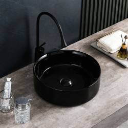 UMYWALKA NABLATOWA CERAMICZNA OKRĄGŁA LAVA-BL-360 CZARNY LAVA-BL-360