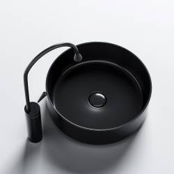 UMYWALKA NABLATOWA CERAMICZNA OKRĄGŁA LAVA-BL-360 CZARNY LAVA-BL-360