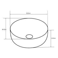 UMYWALKA NABLATOWA CERAMICZNA OKRĄGŁA LAVA-BL-360 CZARNY LAVA-BL-360