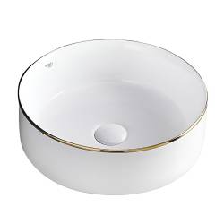 UMYWALKA NABLATOWA CERAMICZNA OKRĄGŁA LAVA-WH-GL-360 BIAŁA LAVA-WH-GL-360