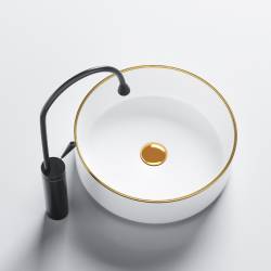 UMYWALKA NABLATOWA CERAMICZNA OKRĄGŁA LAVA-WH-GL-360 BIAŁA LAVA-WH-GL-360