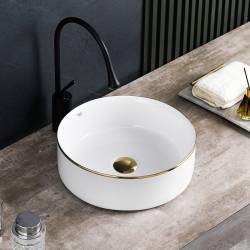 UMYWALKA NABLATOWA CERAMICZNA OKRĄGŁA LAVA-WH-GL-360 BIAŁA LAVA-WH-GL-360