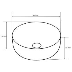 UMYWALKA NABLATOWA CERAMICZNA OKRĄGŁA LAVA-WH-GL-360 BIAŁA LAVA-WH-GL-360