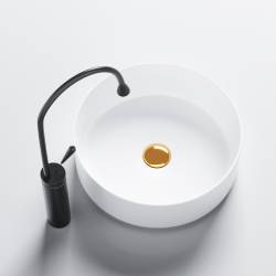 UMYWALKA NABLATOWA CERAMICZNA OKRĄGŁA LAVA-WH-360 BIAŁA LAVA-WH-360