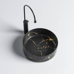 UMYWALKA NABLATOWA CERAMICZNA MARMUROWA OKRĄGŁA LAVA-MTB-MAR3-360