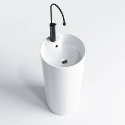 UMYWALKA WOLNOSTOJĄCA CERAMICZNA OWALNA LINO-WH-400 BIAŁA LINO-WH-400