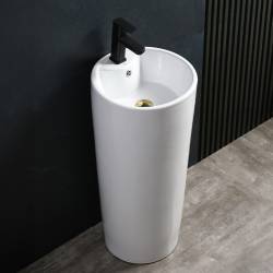 UMYWALKA WOLNOSTOJĄCA CERAMICZNA OWALNA LINO-WH-400 BIAŁA LINO-WH-400