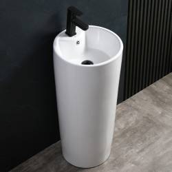 UMYWALKA WOLNOSTOJĄCA CERAMICZNA OWALNA LINO-WH-400 BIAŁA LINO-WH-400