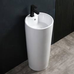 UMYWALKA WOLNOSTOJĄCA CERAMICZNA OWALNA LINO-WH-400 BIAŁA LINO-WH-400