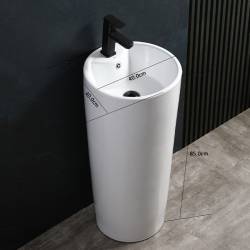 UMYWALKA WOLNOSTOJĄCA CERAMICZNA OWALNA LINO-WH-400 BIAŁA LINO-WH-400