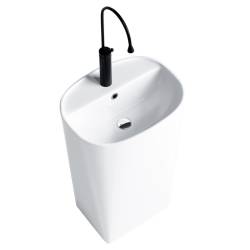 UMYWALKA WOLNOSTOJĄCA CERAMICZNA PROSTOKĄTNA CLARO-WH-490 BIAŁA CLARO-WH-490
