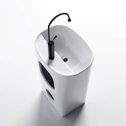 UMYWALKA WOLNOSTOJĄCA CERAMICZNA PROSTOKĄTNA CLARO-WH-490 BIAŁA CLARO-WH-490