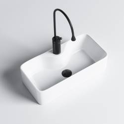 UMYWALKA NABLATOWA CERAMICZNA PROSTOKĄTNA LIA-WH-505 BIAŁA LIA-WH-505
