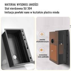 ZLEWOZMYWAK JENOKOMOROWY WIELOFUNKCYJNY ARGOS 68X46 CZARNY ZLEW KUCHENNY STALOWY