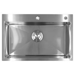 ZLEW KUCHENNY ZLEWOZMYWAK JENOKOMOROWY STALOWY INOX ALOR-CH-68X45 DOZOWNIK SYFON UCHWYTY
