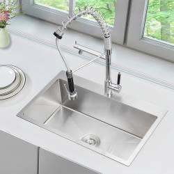 ZLEW KUCHENNY ZLEWOZMYWAK JENOKOMOROWY STALOWY INOX ALOR-CH-68X45 DOZOWNIK SYFON UCHWYTY