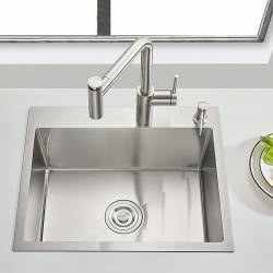 ZLEW KUCHENNY ZLEWOZMYWAK JENOKOMOROWY STALOWY INOX ALOR-CH-50X45 DOZOWNIK SYFON UCHWYTY