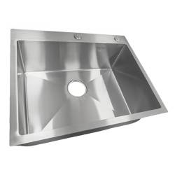 ZLEW KUCHENNY ZLEWOZMYWAK JENOKOMOROWY STALOWY INOX ALOR-CH-59X49 DOZOWNIK SYFON UCHWYTY